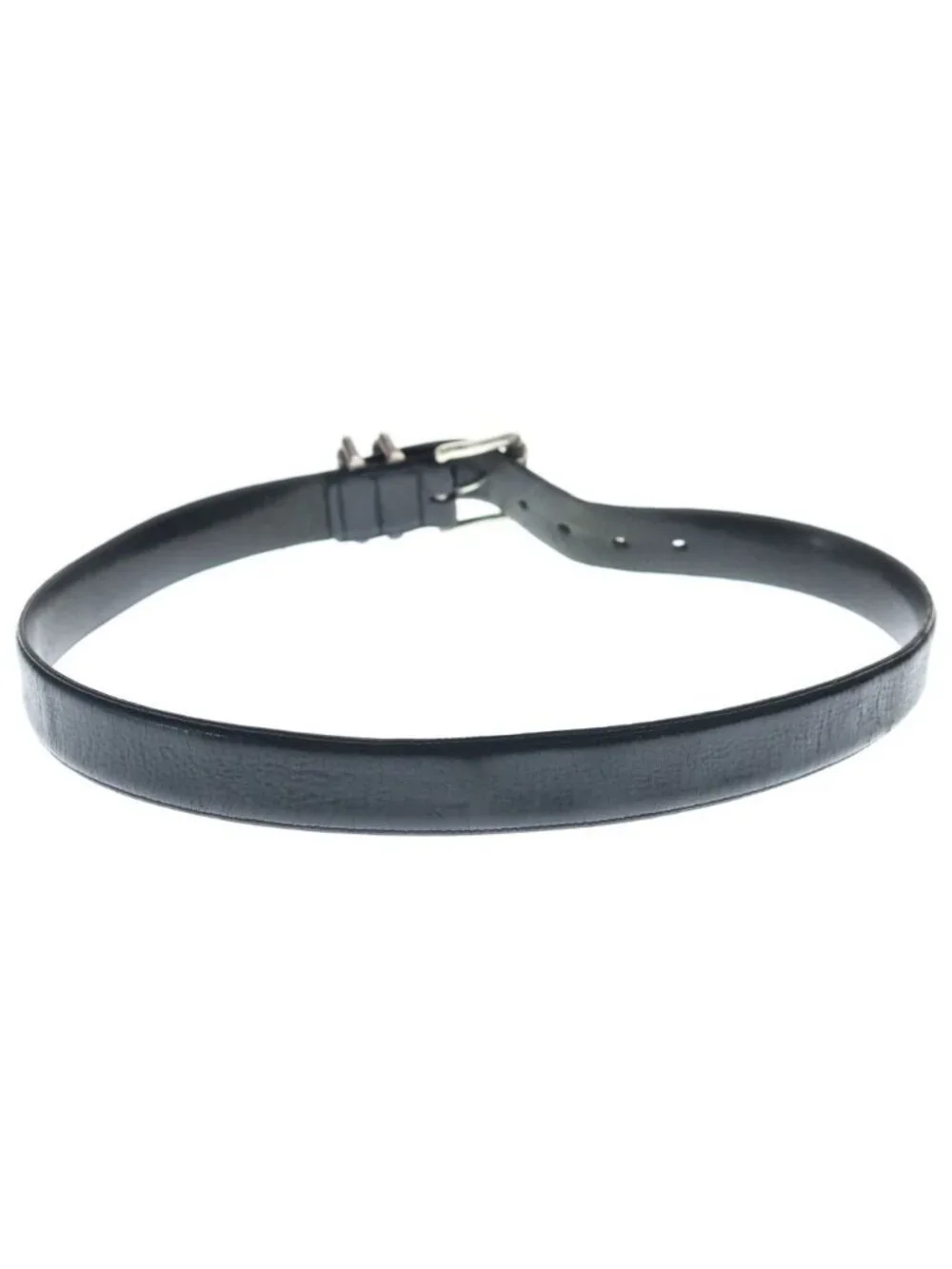 Chrome Hearts Vintage Blt Roller Buckle Leather Belt Silver
